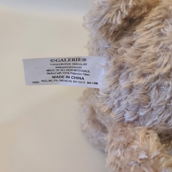 Galerie Sitting Teddy Bear Red Bow Heart Collar Soft Plush Stuffed Animal 6" - Picture 5 of 11